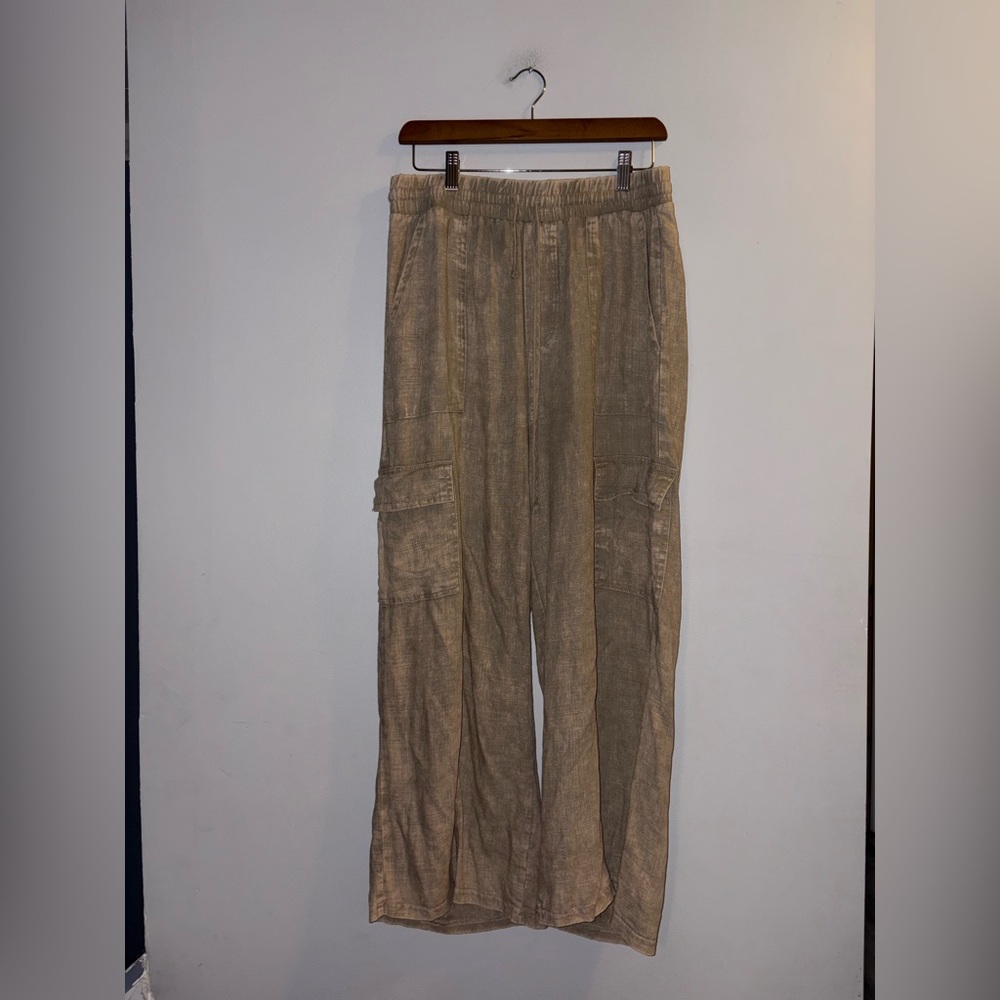 Zenana | Wide-Leg Linen Blend Cargo Pants
